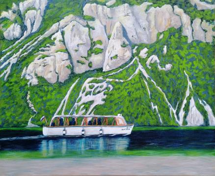 Bohinjsko jezero (Akril-platno - 2022) Irena Gorenc